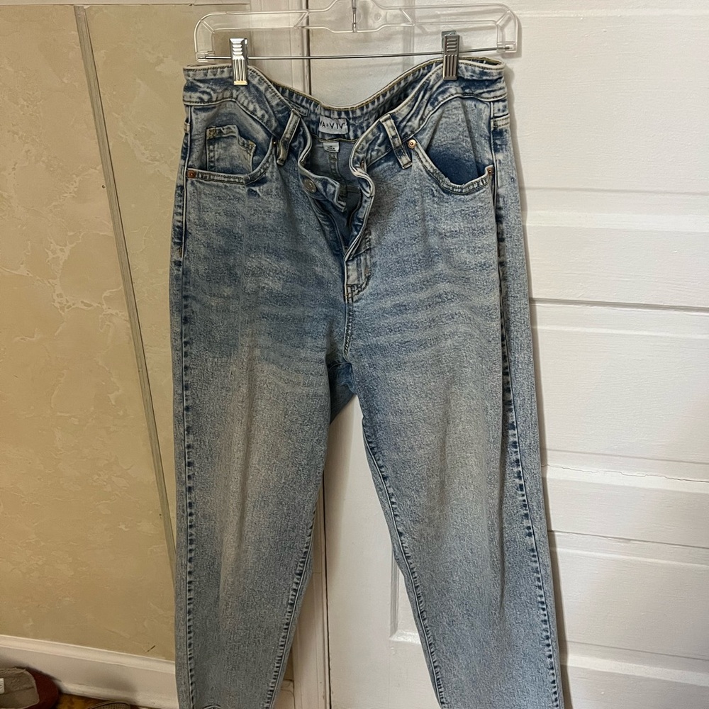 Acid Wash Straight Leg Ava and Viv jeans